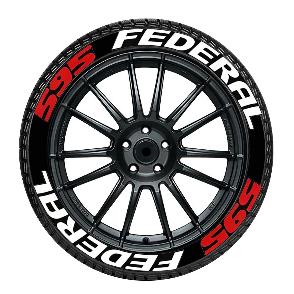 3D Car Wheel Stickers Car Tuning Universal 3D Permanent Rubber Conjoined Lettering Sticker FEDERAL 595 for Toyota Honda BMW Benz