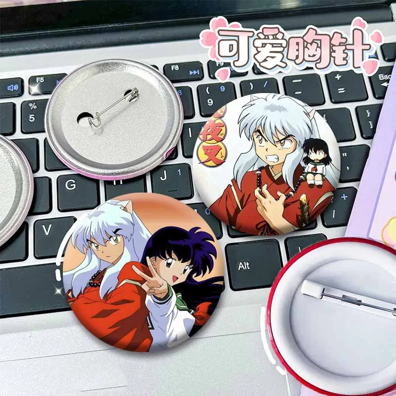 Funny Anime Inuyasha Enamel Pin Cute Cartoon Figure Kagome Cosplay Badges on Backpack Hat Jewelry Brooch Accessories Toys Gifts