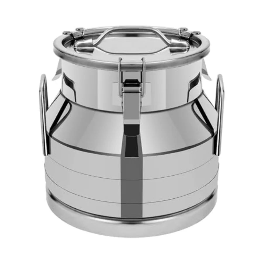 

Stainless Steel Milk Can 12L/3.16 Gallon Heavy Duty Airtight Storage Canister Milk Bucket with Lid Embedded Silicone Milk Jug W