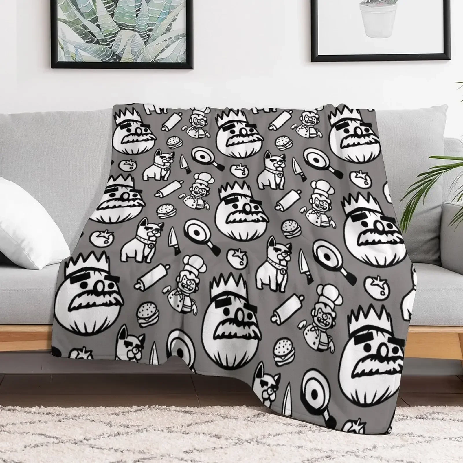 Overcooked Pattern Throw Blanket for babies manga Blankets