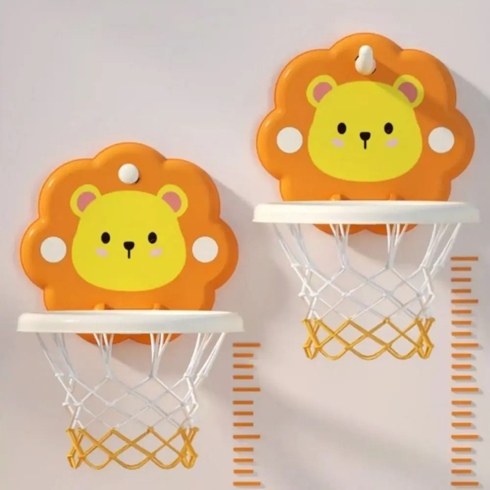 Mini canestro da basket sospeso Rete da basket Animale atletico Tavola da basket Cartone animato con mini palla Giocattolo da allenamento per basket