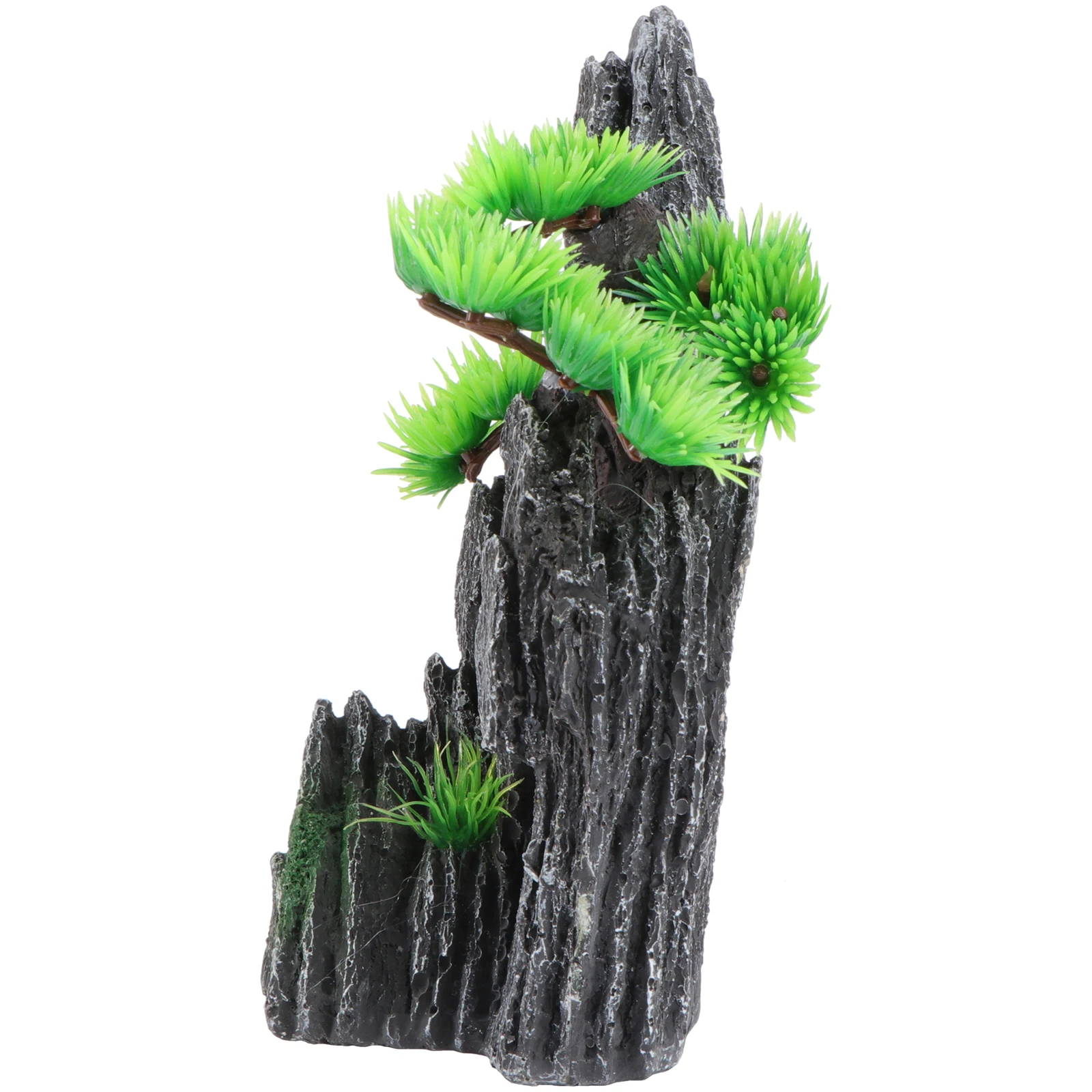 

Artificial Aquarium Decorations Fake Mountain Black Rockery Resin Craft Long Soak Durable Fish Tank Natural nament Home