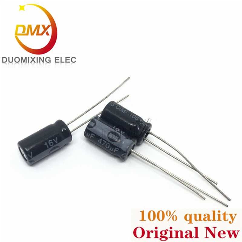 10-50PCS/LOT 100%NEW 16V470UF 6*12mm 105°C In-line electrolytic capacitor 6x12 470UF/16V 105°C