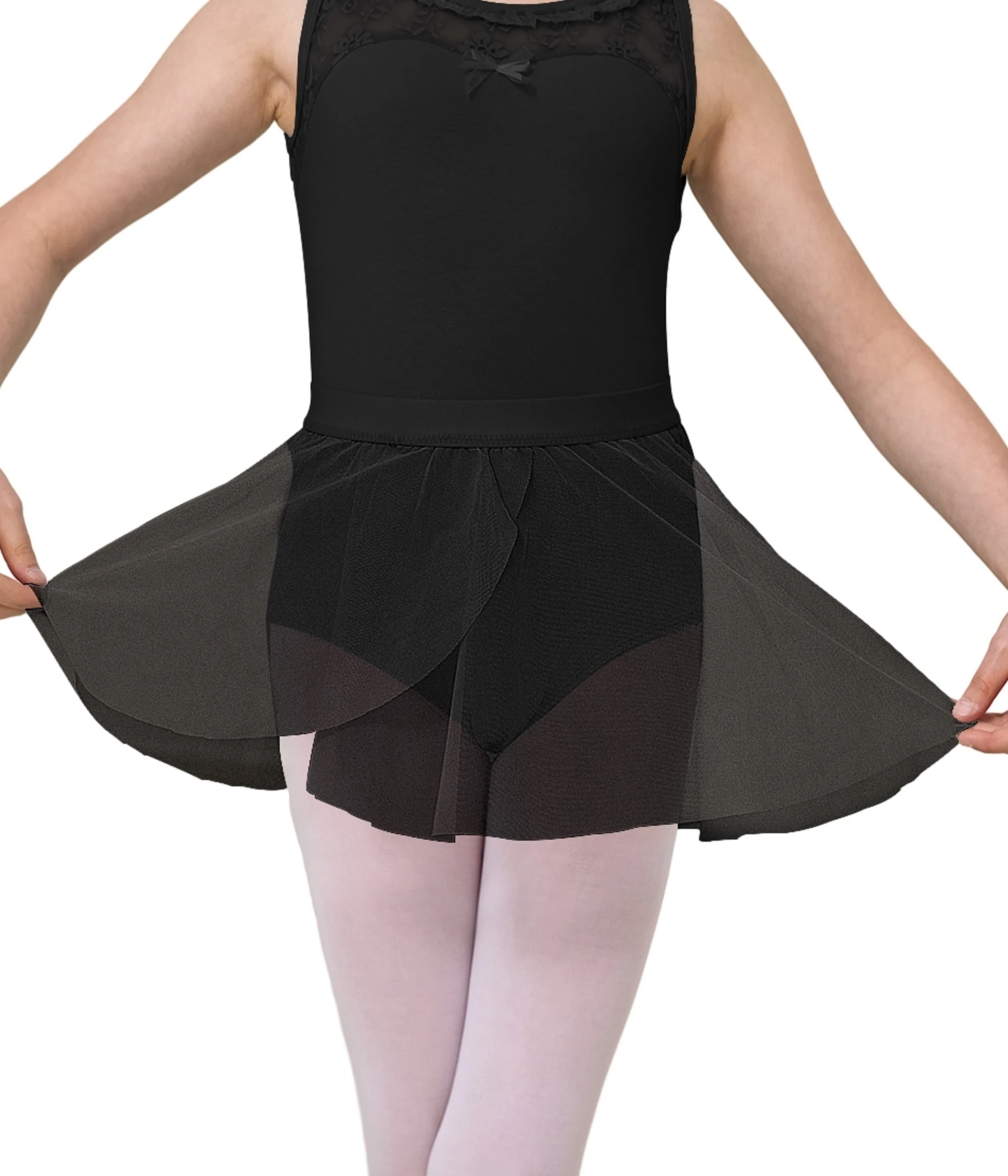 Girls Ballet Skirt Dance Skirts with Elastic Waistband Pull On Skirt Mesh Ballet Dress for Kids
