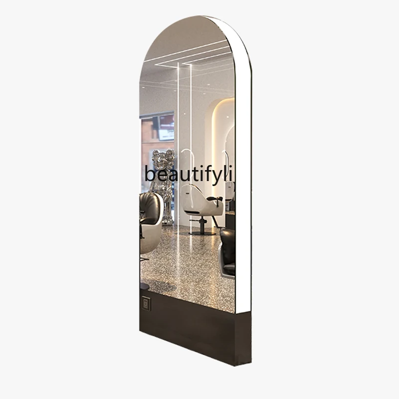 Barber Shop Floor Mirror Hair Salon Single-Sided Wall-Mounted Fashion Shop Full Body Hair Cutting Mirror