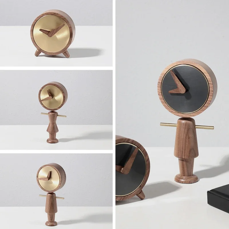 

Modern light luxury bracket, clock ornament, handmade seat clock, model room, desk, bedroom