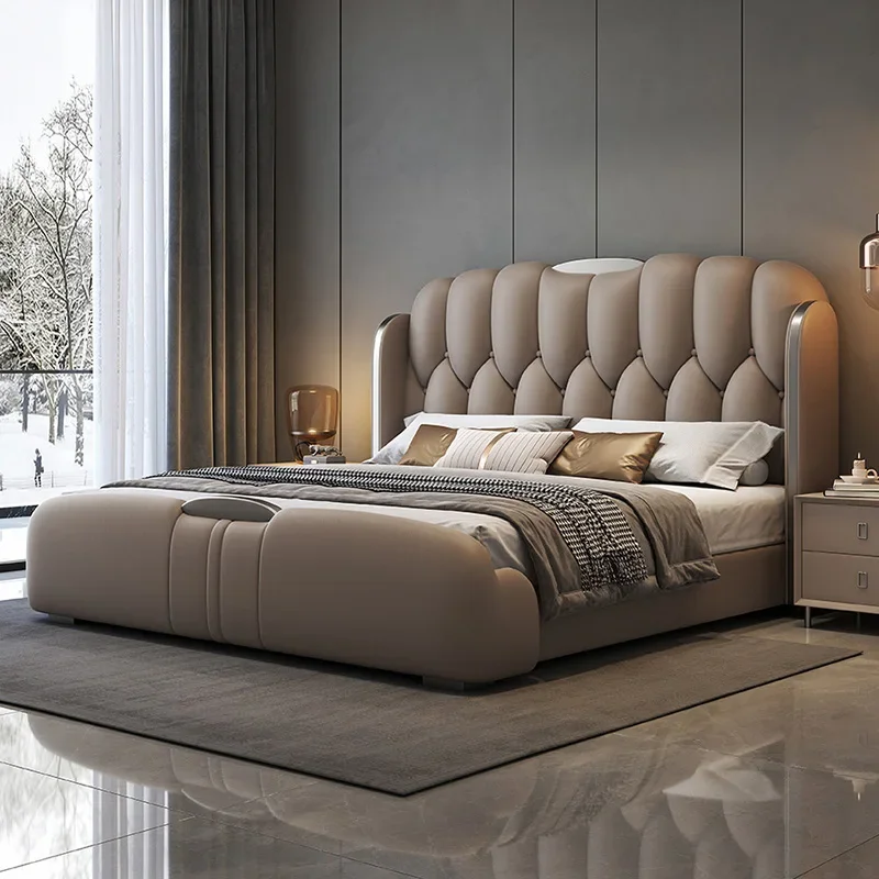 Queen Size Bedroom Bed Storage Organiser Multifunctional Double Bed Modern Luxury somieres y marcos de camahome Furniture