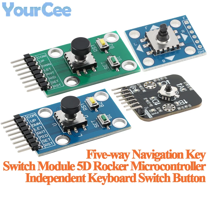 5pcs/1pc 5D Five Direction Navigation Key Switch Module 5D Rocker Single-chip Independent Keyboard Switch Button 3.3V 5V