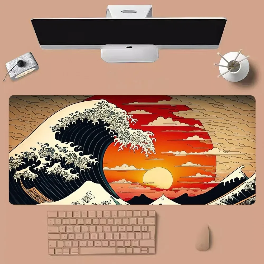 Japanese Waves Mouse Pad Large Gaming Compute Gamer PC Keyboard pad Mouse Mat desk accessories office desk mat gamer pad table