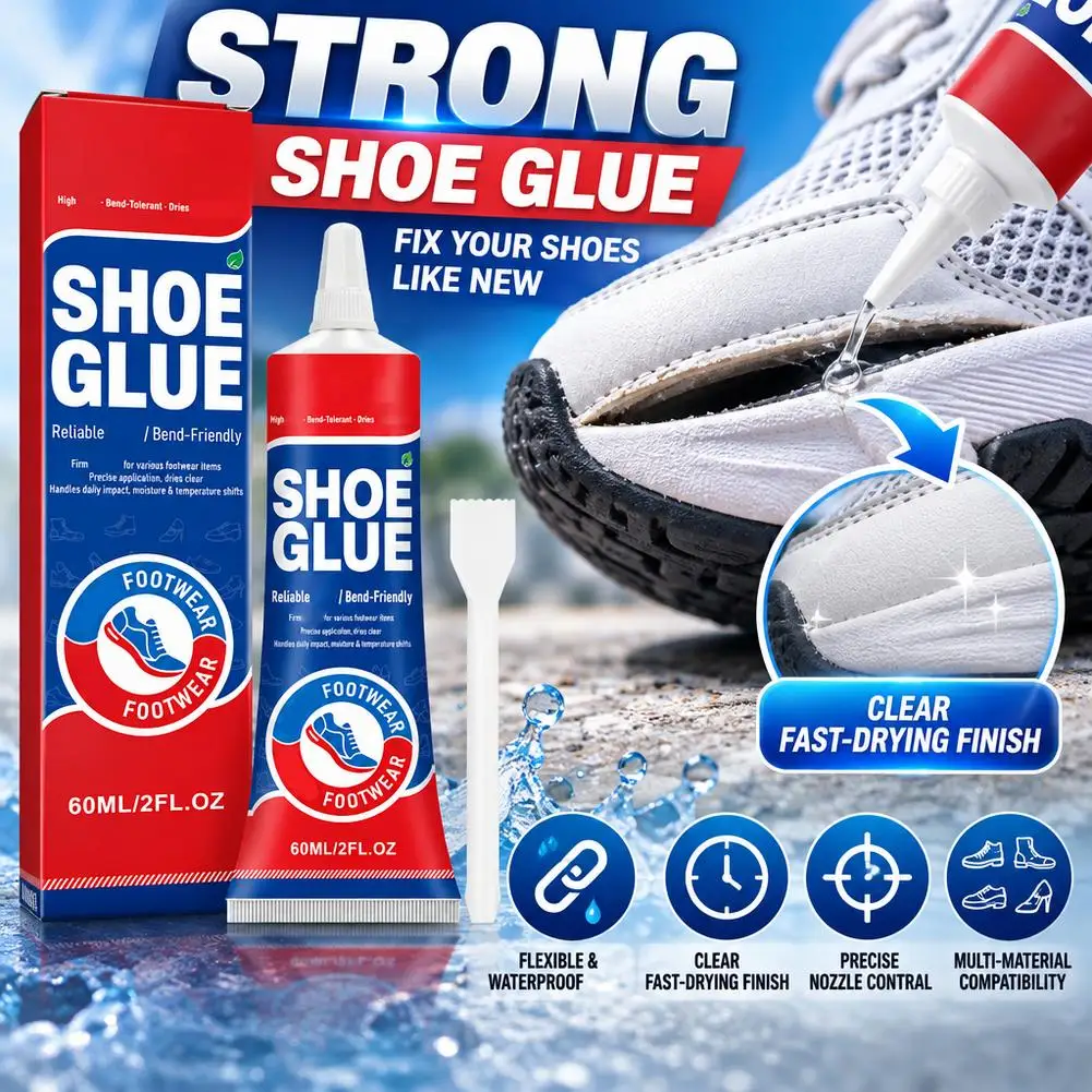 60ml Professional Shoe Repair Glue Strong Adhesive Waterproof Fast Dry Clear Adhesive For Sneakers Leather Boots Soles Fix