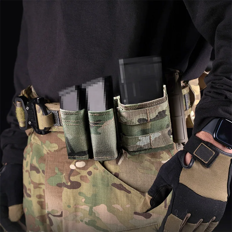 Tactical Fast 5.56/9Mm Mens Double Dump Pouch Flashlight Holster Pouch Molle Tool Bag Camo Magazine Pouch Safety Ifak Mag Pocket