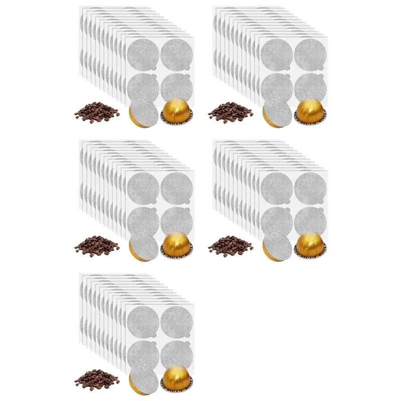 

Новые алюминиевые крышки-пломбы для многоразовых кофейных капсул (600 шт.), для Vertuoline Vertuo, размер 62 мм