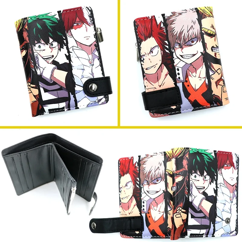 Anime My Hero Academia Midoriya Izuku Herren PU Kurze Geldbörse Niedliche Geldbörse mit Kartenschichten – Detail 6
