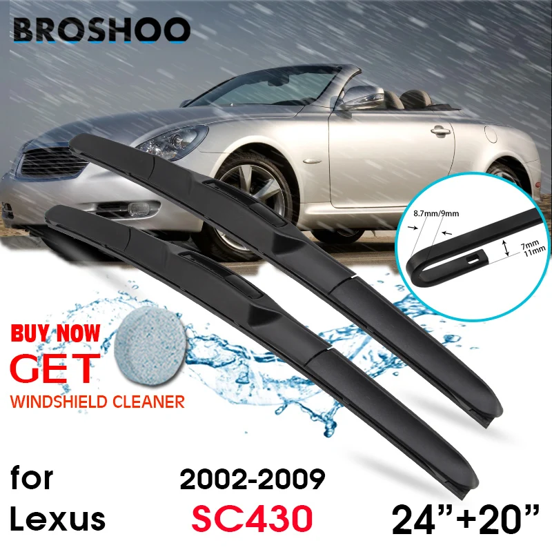 BROSHOO Auto Soft Rubber Wiper Blades For Lexus SC430 24