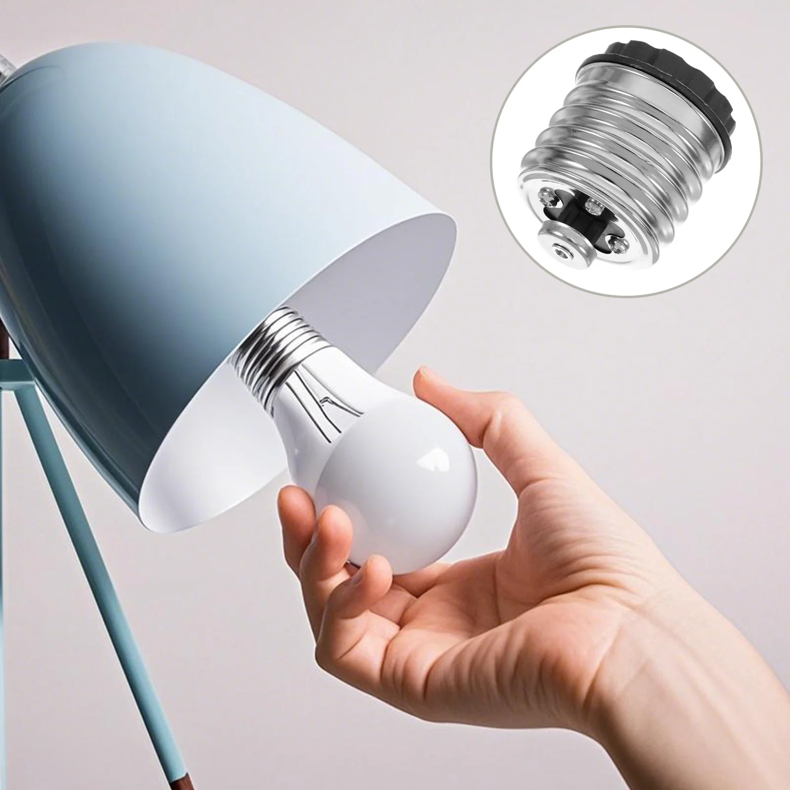 

10Pcs to E26 Socket Adapter Durable Light Bulb Converter for Floor Lamp Shade Holder Indoor Use LED Bulb Base Clips Adapter