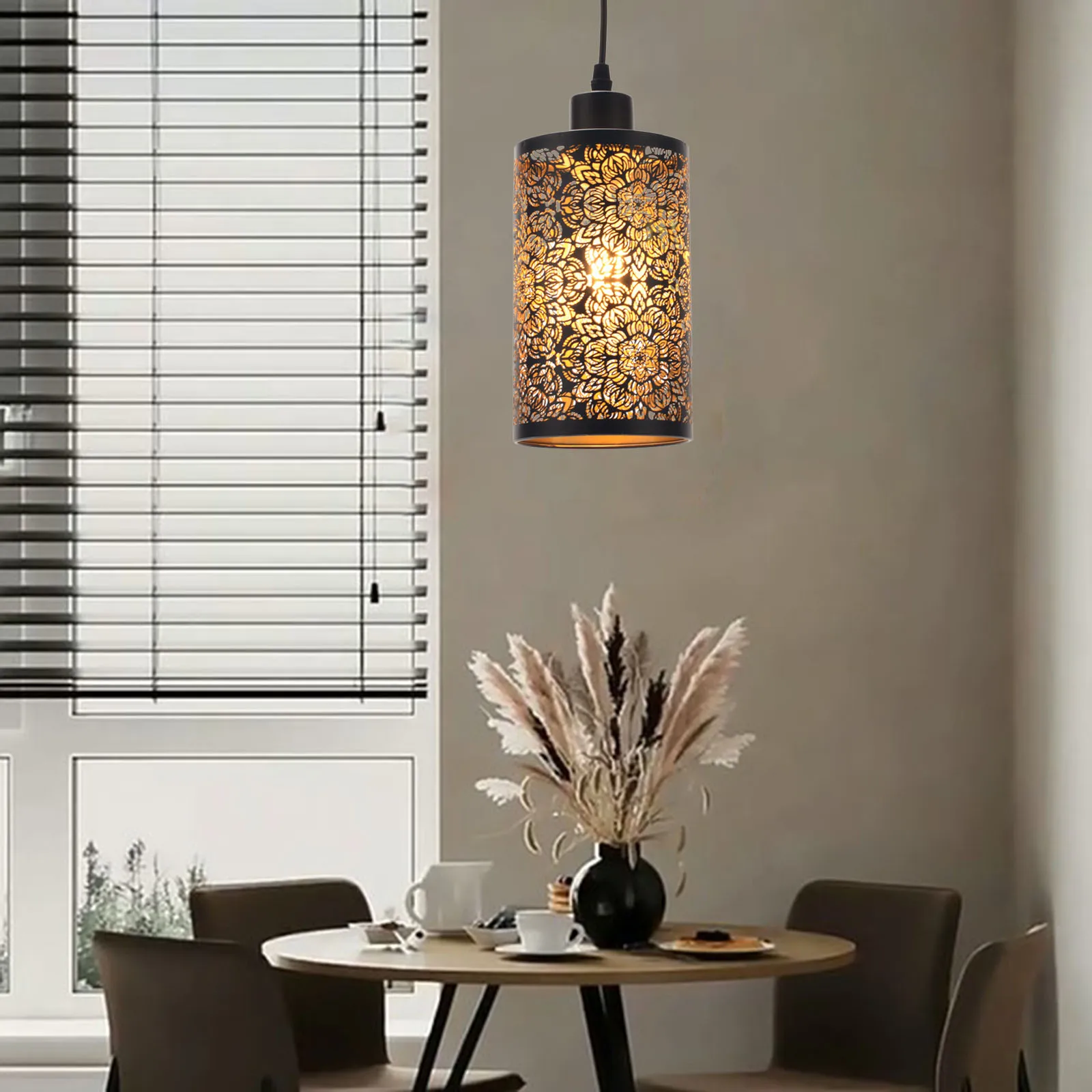 Rustic Style Pendant Lamp Shade Chandelier Cover Metal Lampshade Home Decor Kitchen Island Dining Room Cafe Hotel Light Cover