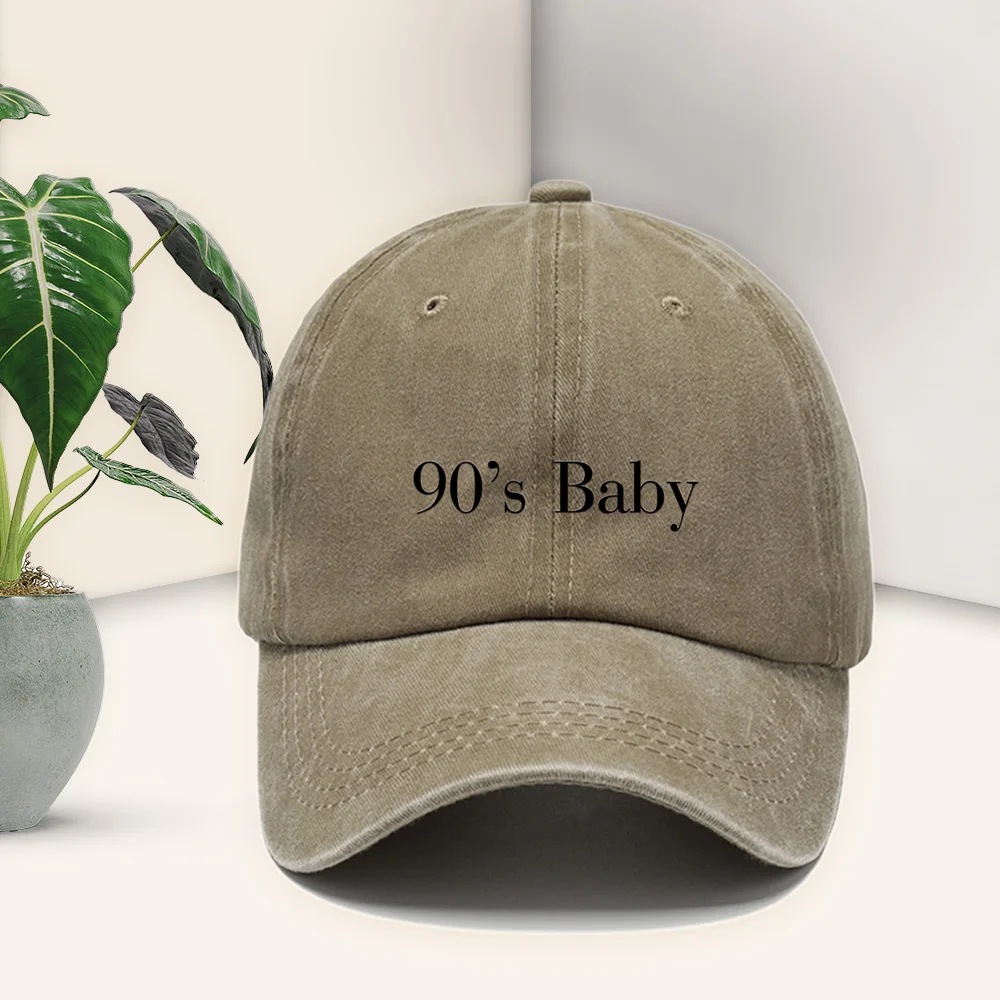 

Unisex universal vintage printing process cap, simple washed cotton casual cap, vintage solid color sports baseball cap