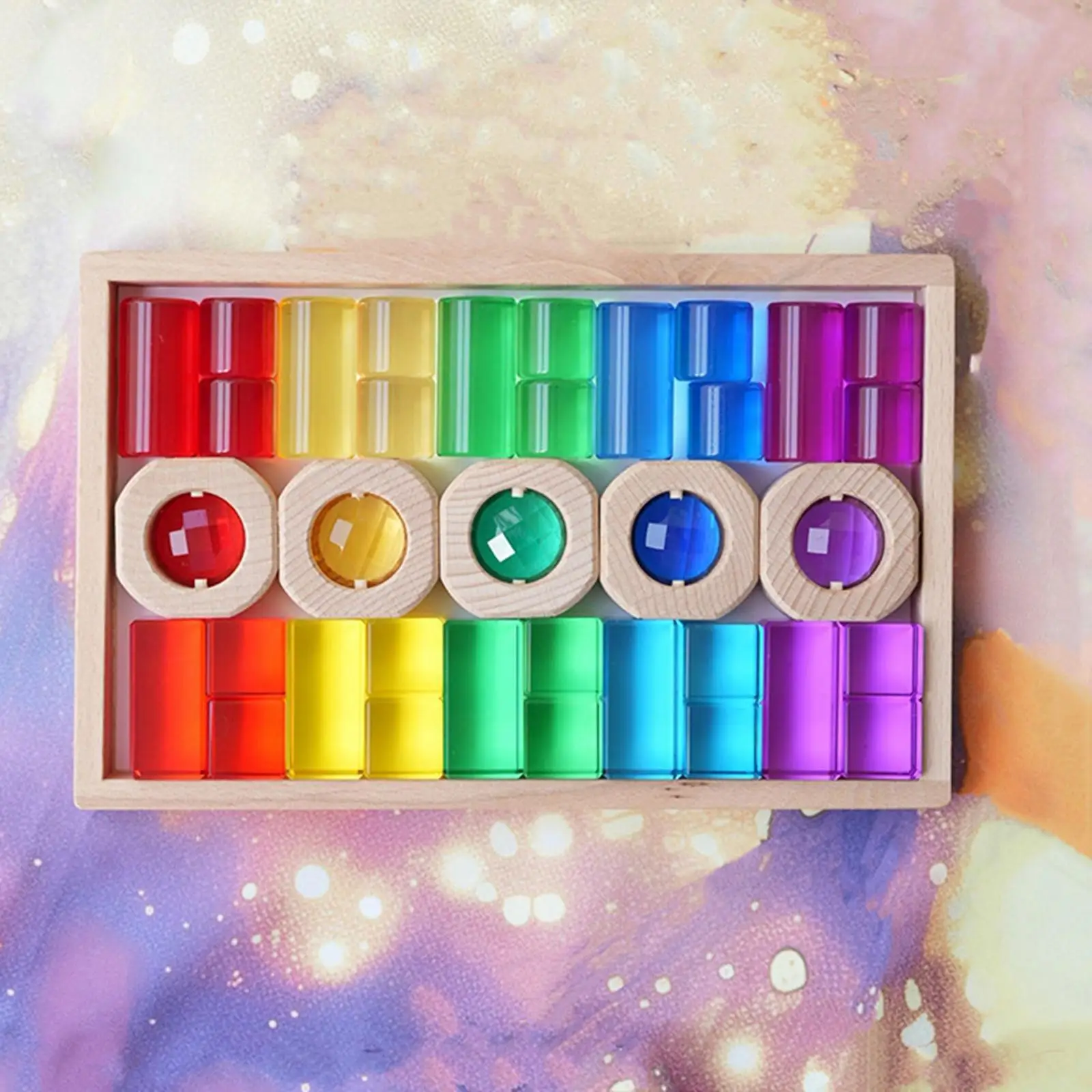 

Cube Blocks Set Building Blocks Set for Kids with Storage Case Stacking Game Acrylic GEM Stone Cubes for Kids Boys Girls Gift