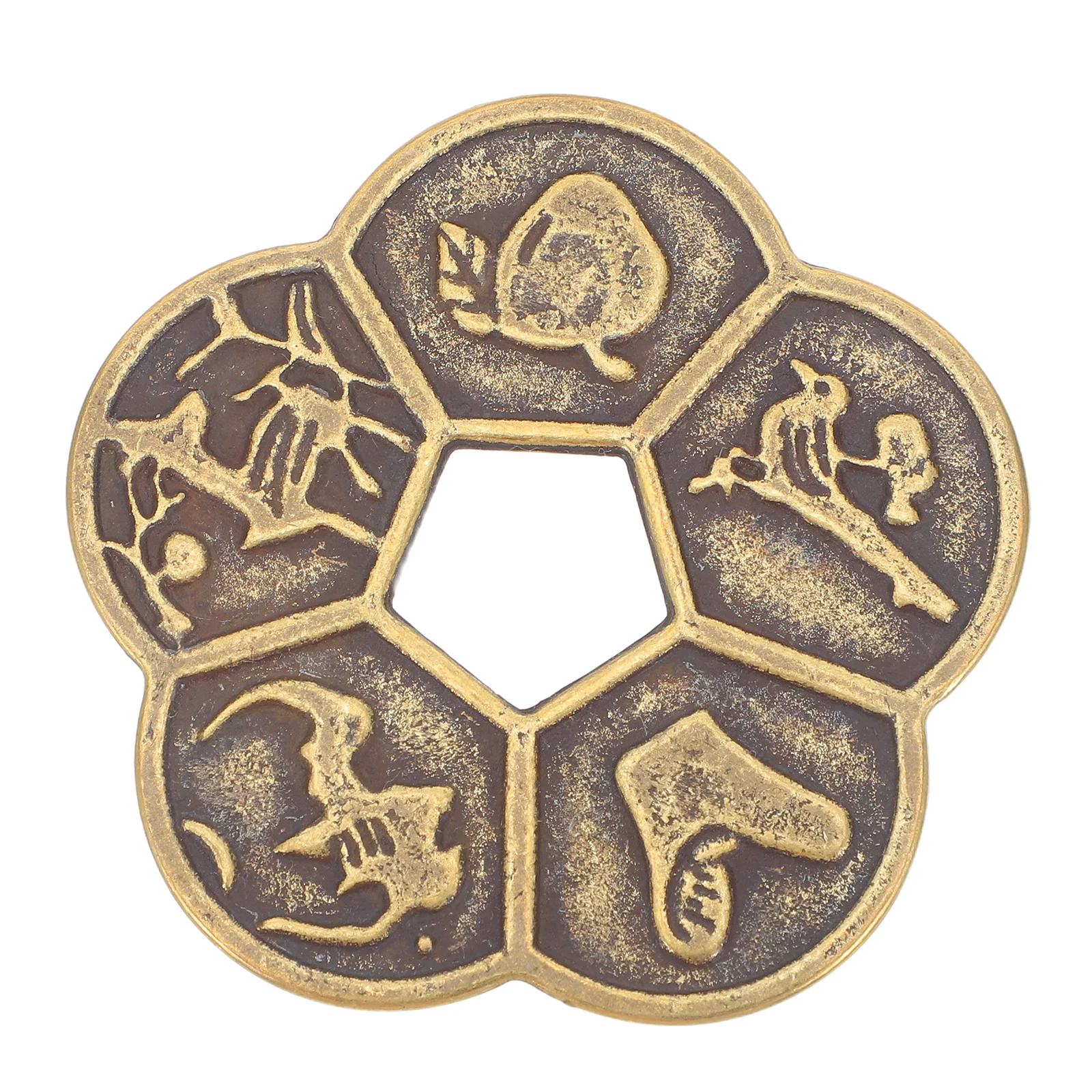 

Exquisite Divination Coin Copper Brass Lucky Decor Divination Collection Display Multi Function Craft Coin Decorative Brass Coin