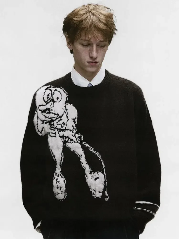 ER/D 25FW Alien 100% Wool Knitted Destruction Jacquard Sweater