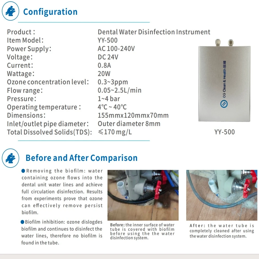 Sistema de desinfección de agua Dental, Unidad de silla Dental, filtro de aguas residuales de odontología, equipos esterilizadores para clínica de dentista