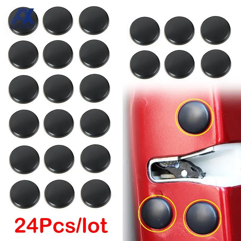 24Pcs Black Universal Car Door Lock Screw Protector Cover Scerws Cap Caps Anti-Rust Accessories Interior Trim Covers Styling