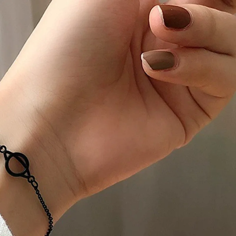 Black Planet Stars Gothic Punk Adjustable Bracelet For Women Girls Luxury Jewelry Dainty Gift