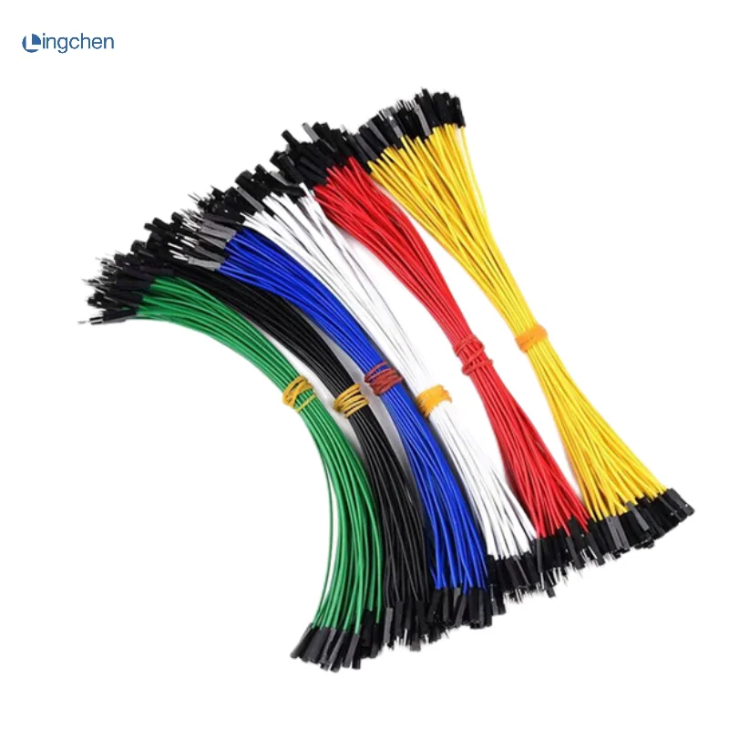 10pcs 20cm colored breadboard DuPont Cable Arduino cable 2.54mm male/female jumper 26AWG cable DIY Electronics 1P connectors