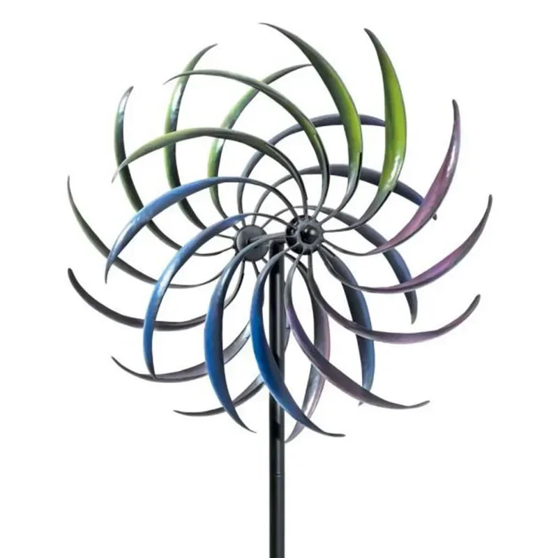 Outdoor Wind Spinner Kinetic Sculpture Garden House Windmill Decor Wind Mill Weather Vane Exterior Yard Metal Windmill Decor