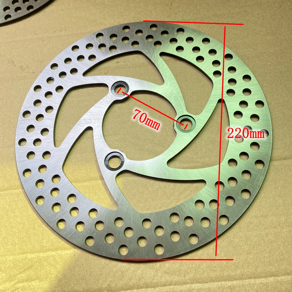 Freno de Disco Universal para Motocicleta y Bicicleta Eléctrica, 200mm 220mm, 3 Orificios, 57mm 70mm, Delantero y Trasero
