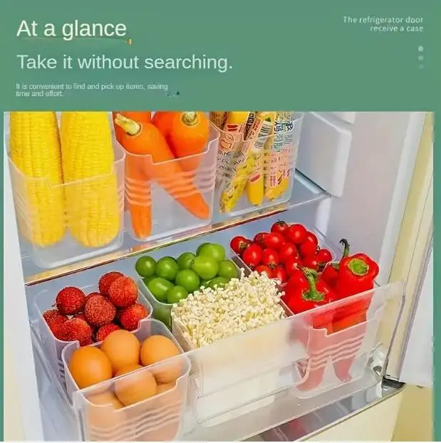 أدوات المطبخ، منظم الثلاجة، صناديق تخزين الطعام الطازجة، باب جانبي للثلاجة، منظم توابل الخضروات، تخزين حاويات الطعام