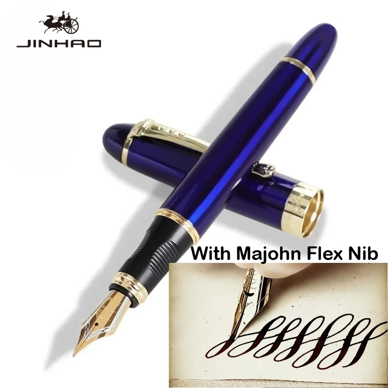 Pióro wieczne JINHAO X450 z metalową końcówką Majohn Flex do kaligrafii, metalowe długopisy do pisania, artykuły szkolne i biurowe, artykuły papiernicze. — zdjęcie produktu 3