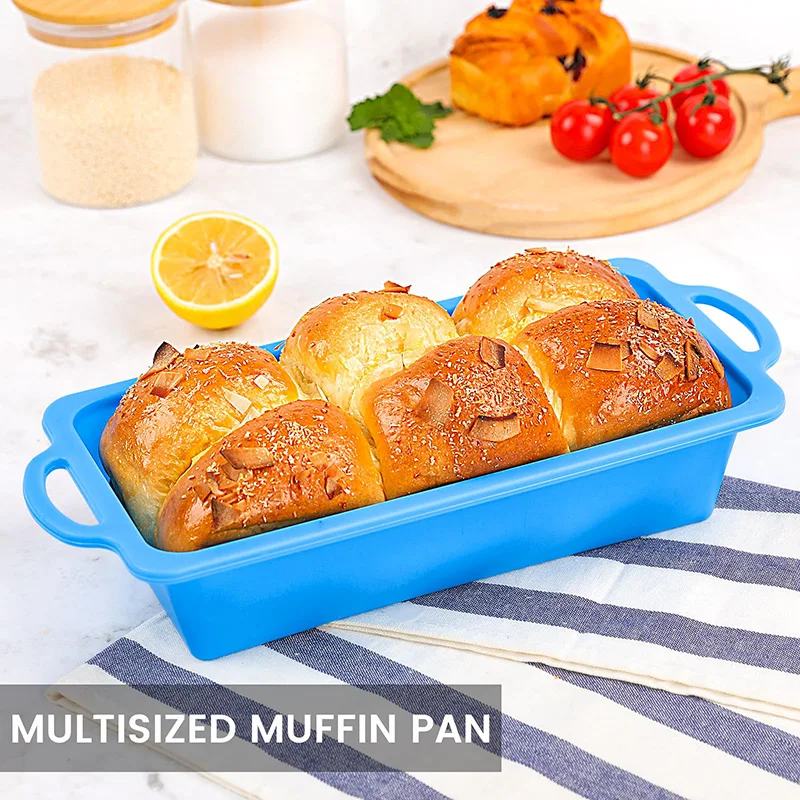 Silicone Bread Loaf Pan with Metal Reinforced Frame Non-stick Loaf Mold Baking Durable Silicone Pan for Oven Dishwasher Safe