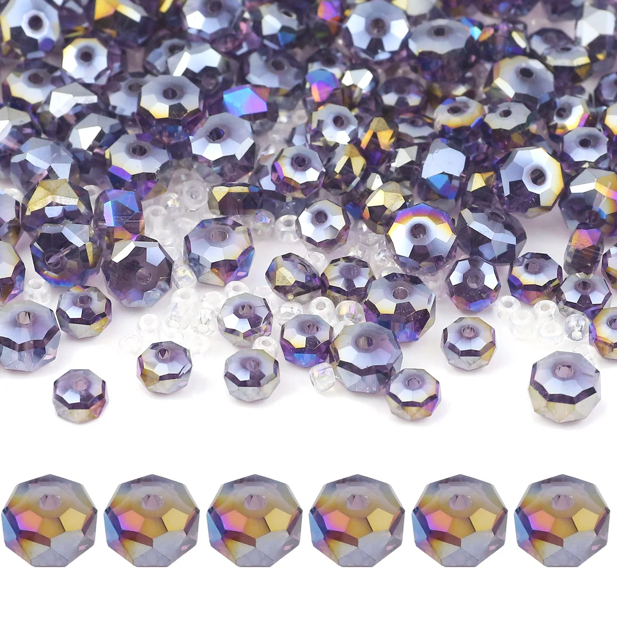 Austrian Crystal AB Color Flat Round Wheel Shape Loose Beads Spacer For DIY Jewelry Making Charms Bracelet Accessories 6/8mm