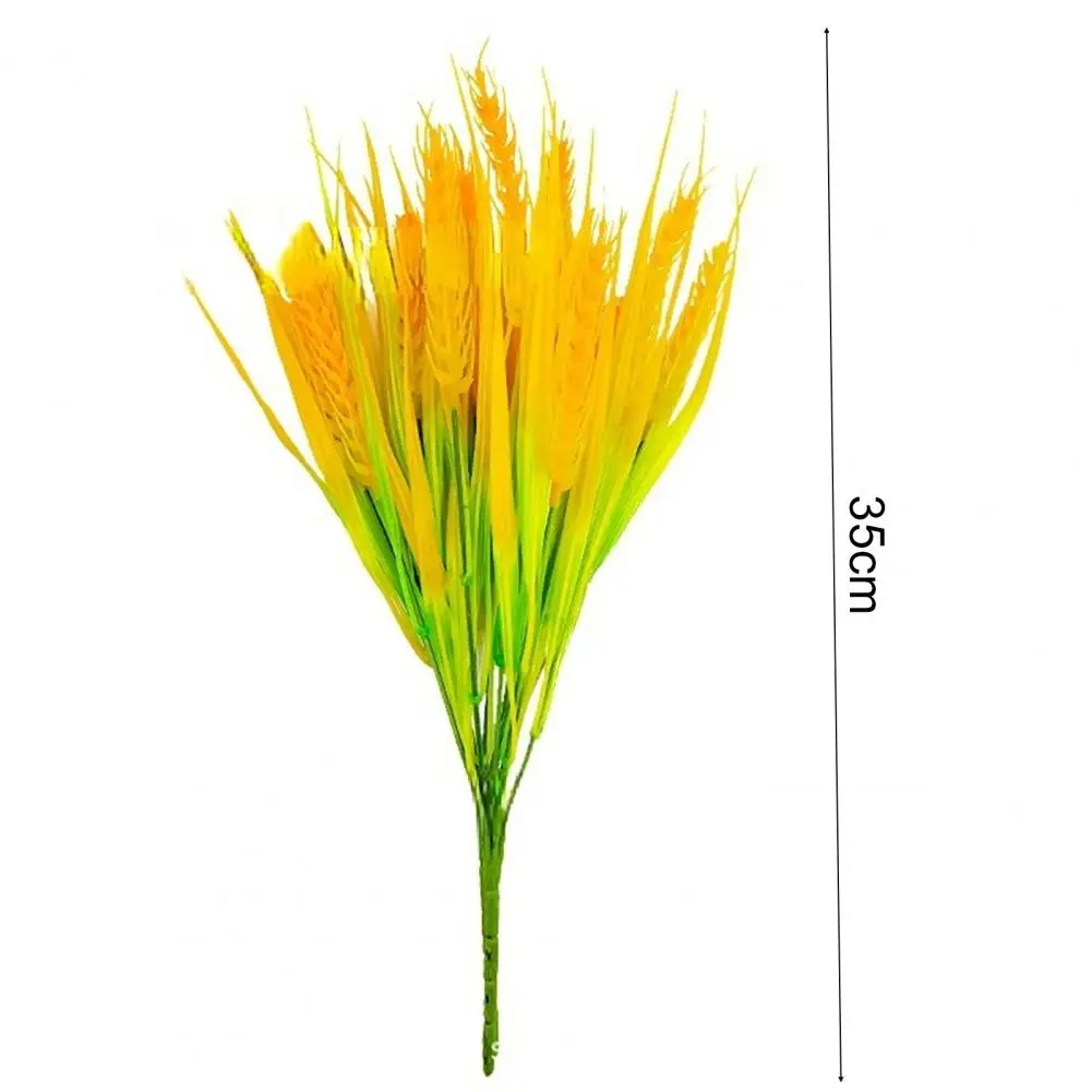 Easy to Clean Artificial Plant Realistic Artificial Wheat Ears Rice Plant Bouquet for Indoor/outdoor Decor Simulated Non Water