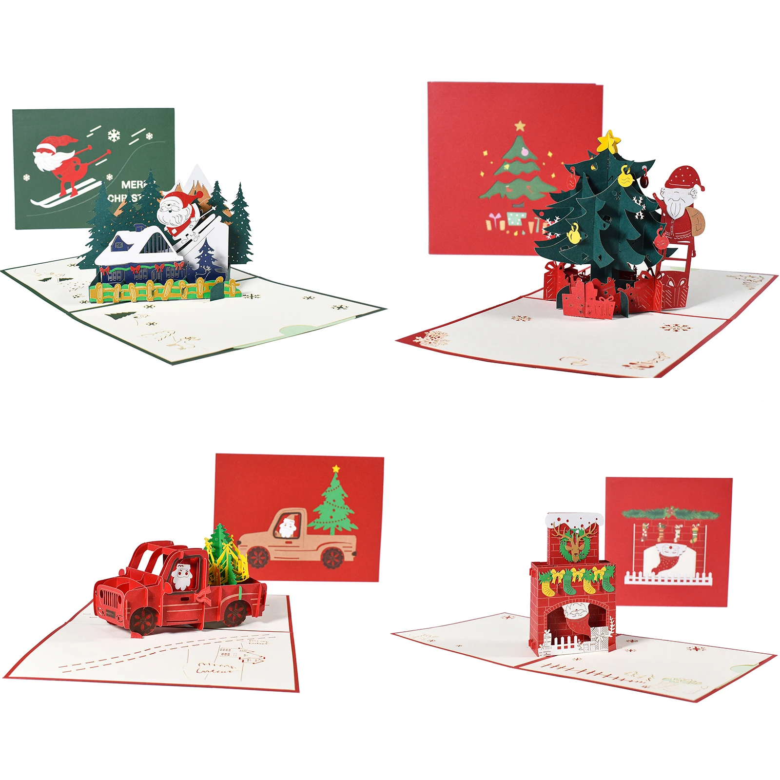 

3D Pop Up Christmas Card Winter Holiday Greeting Gift Cards for New Year Kids