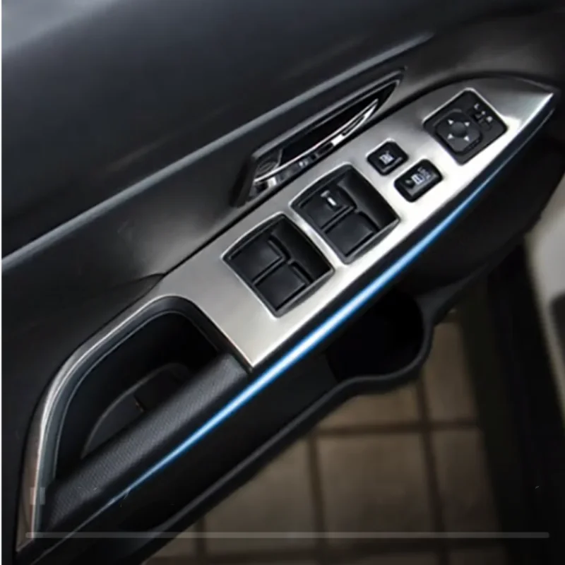 LHD Car Door Window Glass Lift Button Panel Armrest Windows Switch Frame Trim Cover Sticker For Mitsubishi ASX 2020 Accessories