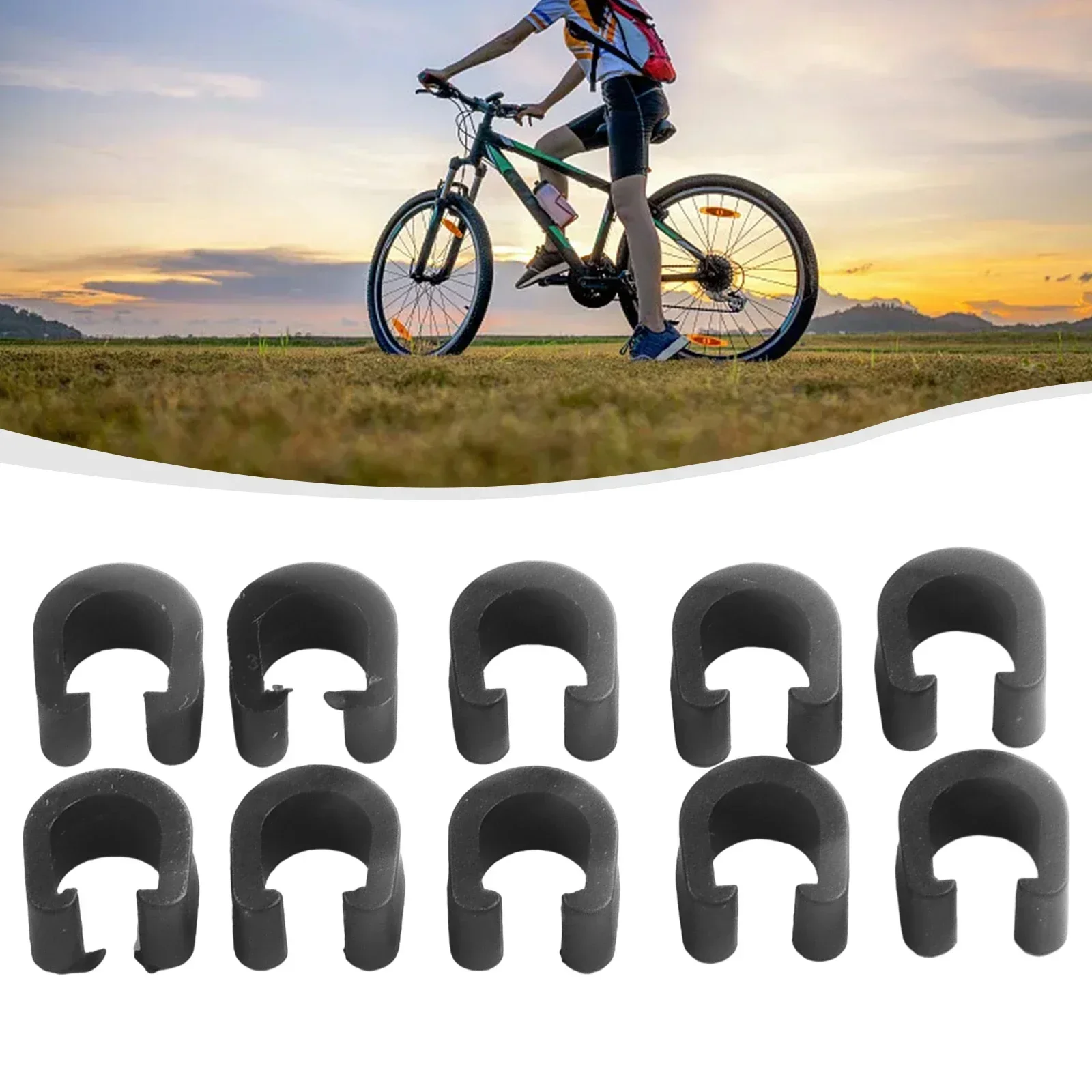 10Pcs MTB Bike Bicycle Frame U Buckle For Brake Gear Cable Housing Hose Tube Shifter Cable Guides Button Fixed Tubing Clips