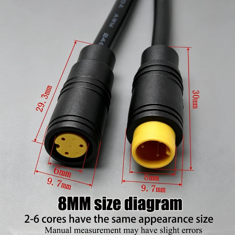 1M M6/M8-2/3/4/5/6-Pin Stecker auf Buchse Julet Elektrisches Verbindungskabel Steckverbinder Roller Bremse Wasserdichtes Signalsensor-Kabel – Detail 12