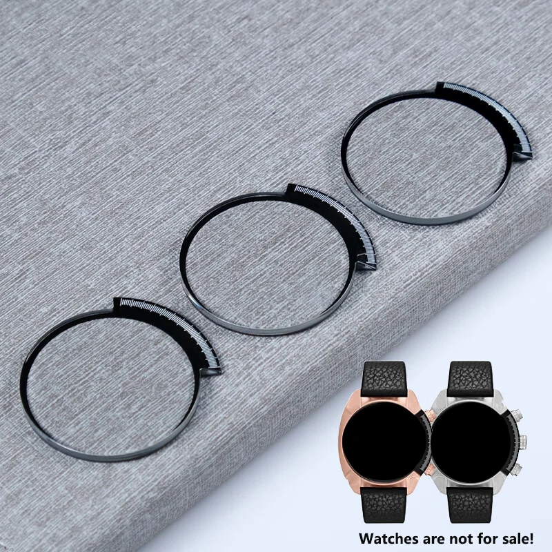 Fan shaped transparent black border mirror for Diesel watch DZ4297/4296/4375/4341/4296/4342/4413 watch mask mirror Mineral Lens