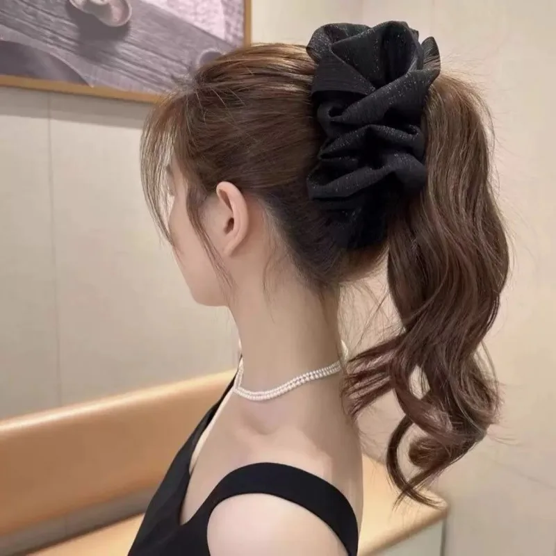 High-Grade Temperament Cloud Bubble Mesh Silver Silk Hair Clip For Women image 3