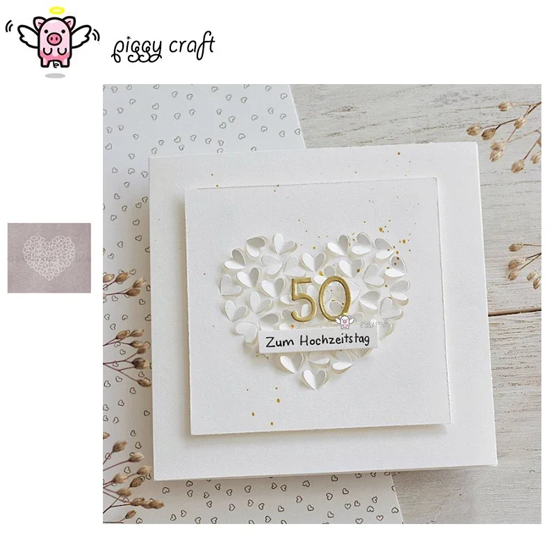 New Craft metal cutting dies cut die mold Heart background Scrapbook paper craft knife mould blade punch stencils dies