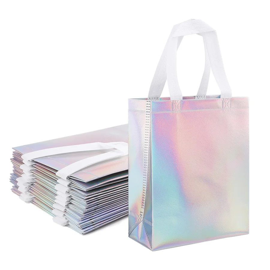 10/20 Stück Bunte Laser-Geschenktüten aus Vliesstoff für Hochzeiten, Geburtstage, Gastgeschenke, Weihnachten, Süßigkeiten, Kekse und Geschenkverpackungen – Detail 4