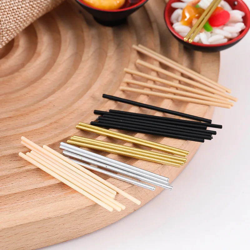 Miniature Plastic Simulation Chopsticks Model DIY Dollhouse Kitchen Toy Accessories Educational Play Food Supplies 20pair/lot