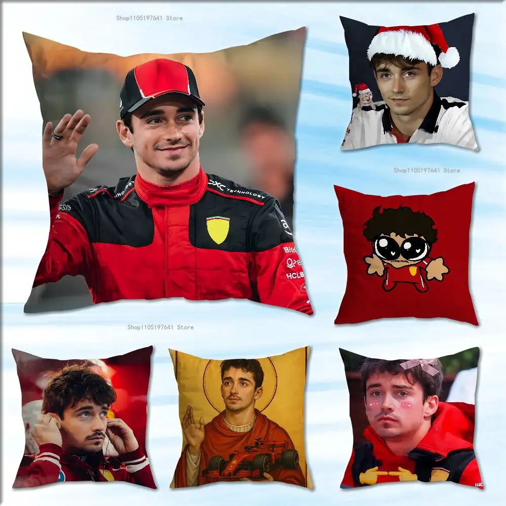 

C-Charles Driver L-Leclerc 16 Pillow Case For Sofa Decor Car Office Room Printing Cushion Cover Decorations and Protector