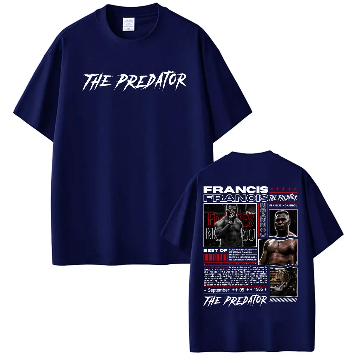 Limited Francis Ngannou The Predator Graphic T Shirt Men Women Fashion Violence Aesthetic T-shirts 100% Cotton Oversized T-shirt