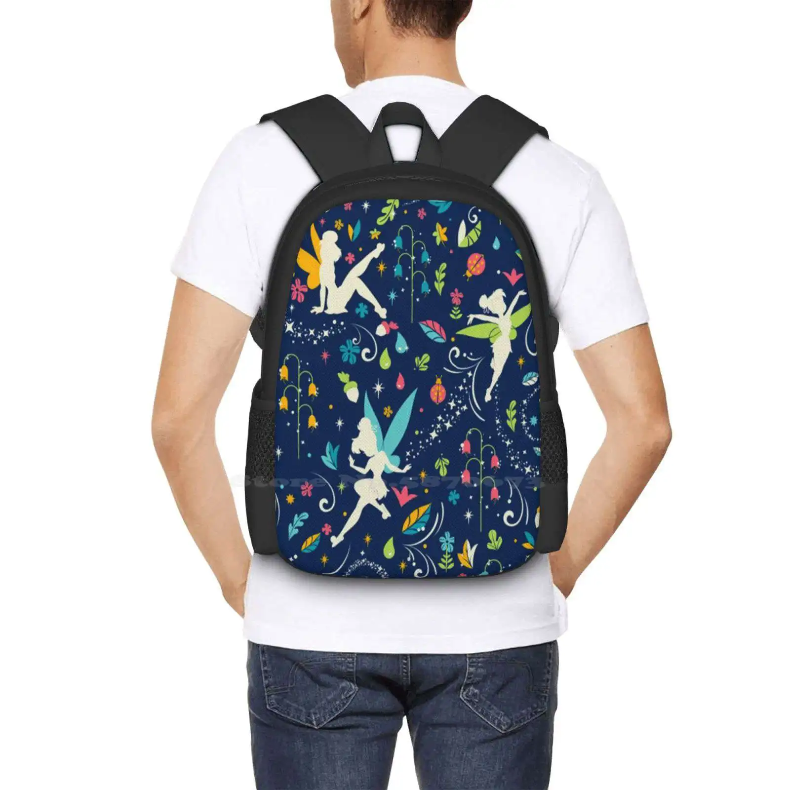 3D Print Design Backpack Student Bag World Land