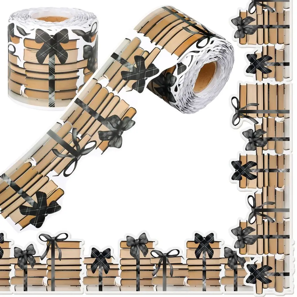 Self Adhesive Bulletin Board Border Sticker Cartoon Pattern 10m/roll Classroom Border Sticker Cuttable Roll Design