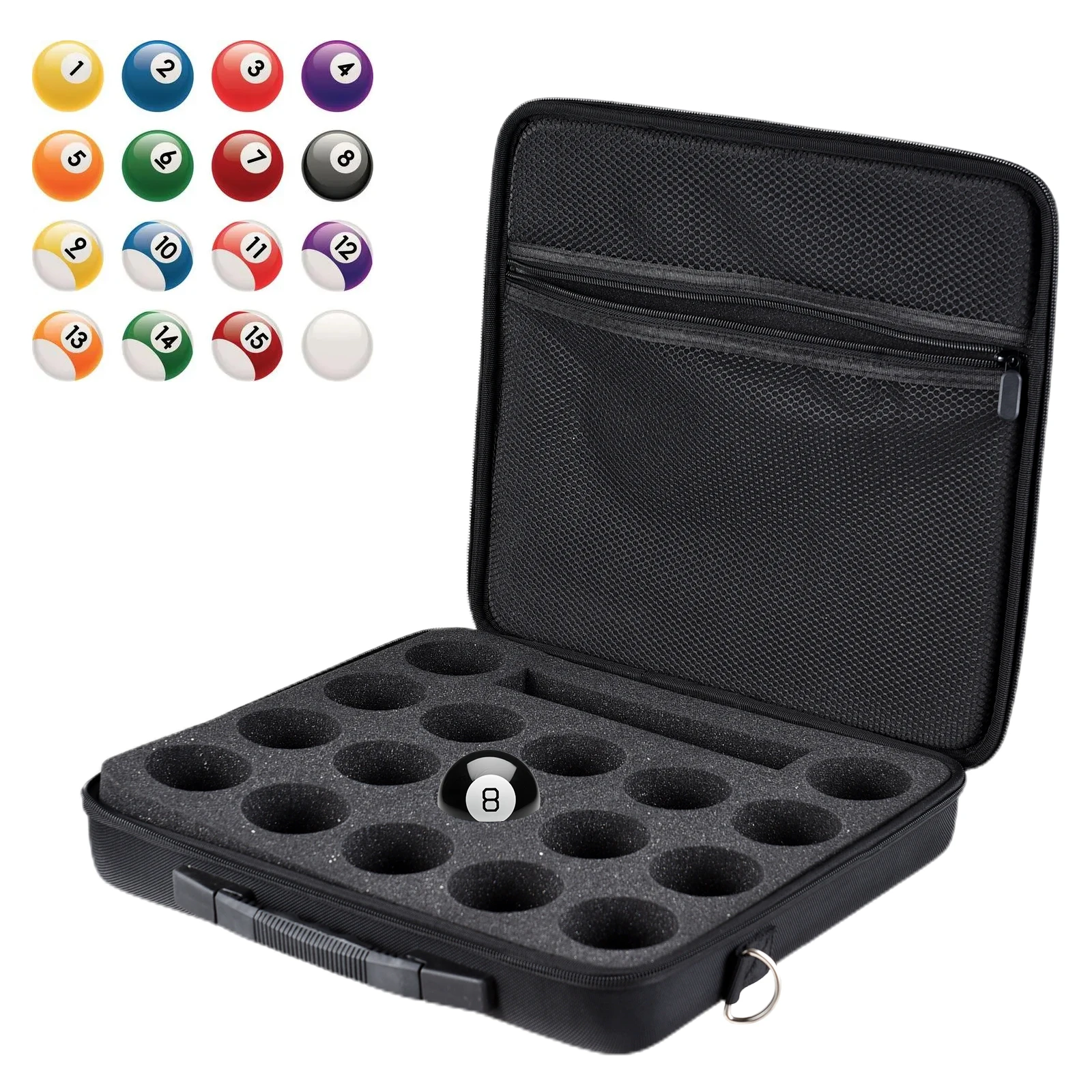 Pool Ball Bag American Black Eight Ball Storage Bag Case Canvas  Foam Can Hold 17 American Balls Billiard Accessories