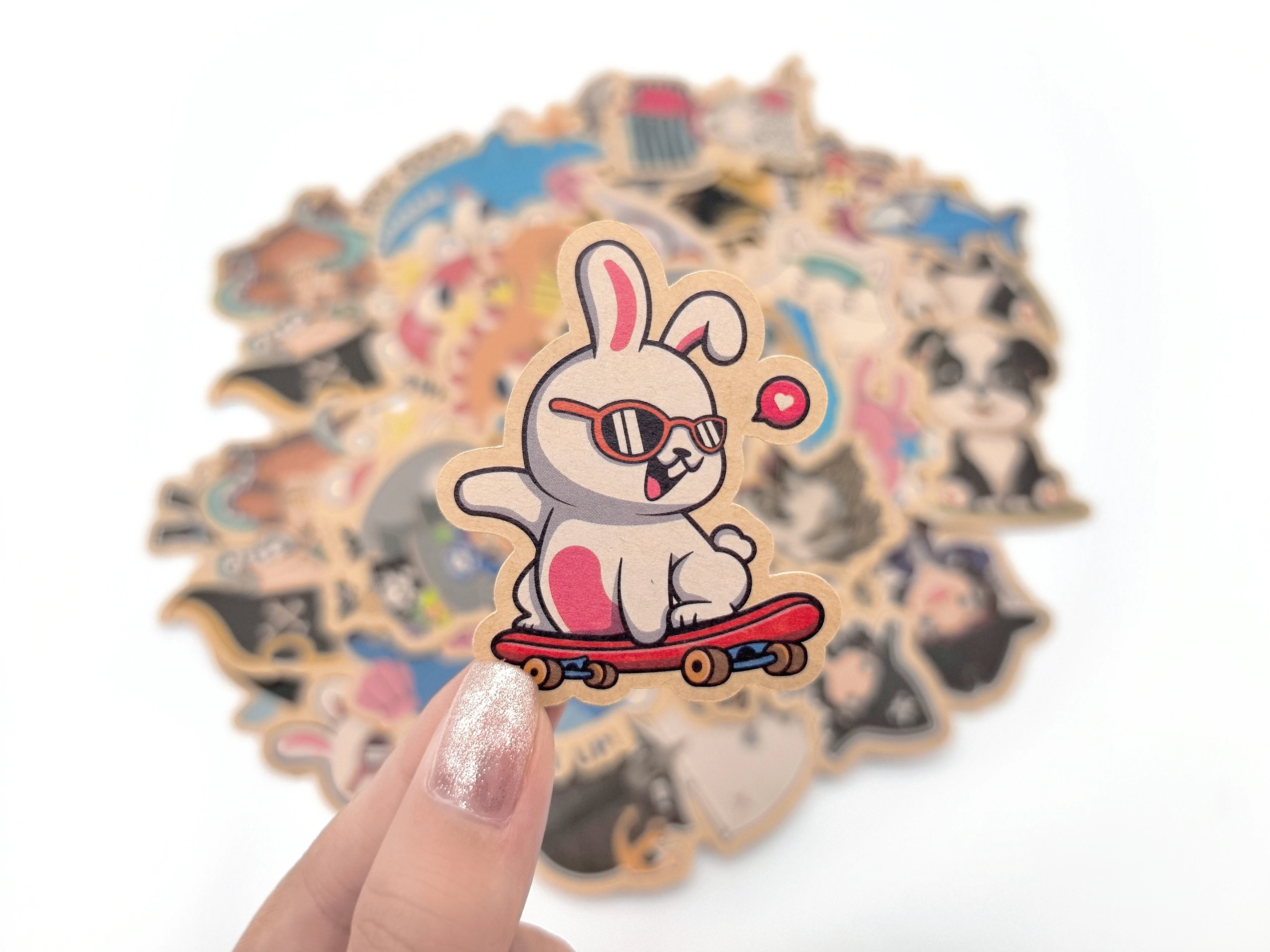 100pcs Custom Stickers  Kraft paper Stickers Die Cut Vinyl Personalized Logo Design DIY  Birthday Party Wedding